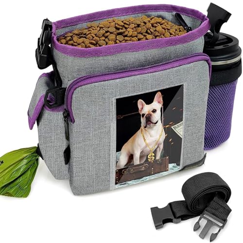 BNGGOGO Leckerli-Tasche für Hunde zum Training, Hände frei Große Hundefuttertasche mit mehreren Taschen, Integrierter Kotbeutelspender und Fototasche, Wandern, Outdoor-Reisen von BNGGOGO