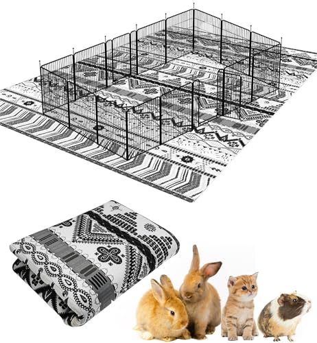 BNOSDM 231,1 x 160 cm extra große Käfigeinlagen für Kaninchen, waschbar, große Hasenmatte, rutschfester Teppich für Kaninchen, Haustierteppich für Chinchillas, Katzen, Meerschweinchen, Frettchen, von BNOSDM