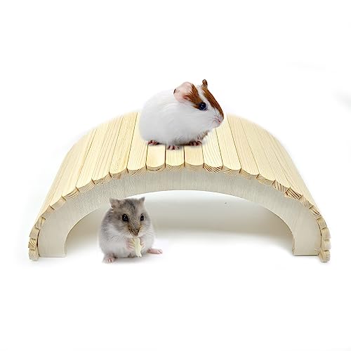 BNOSDM Hamster Kletterleiter Nager Holz Hängebrücke Chinchilla Tunnel Maus Ratte Kauspielzeug für Hamster Zwerg Ratten Rennmäuse Zuckergleiter Kaninchen Hase Schlangen Eidechsen (Originalfarbe flache Oberseite) von BNOSDM