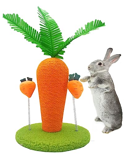 BNOSDM Kaninchen Kratzbaum Karotte Häschen Kratzspielzeug Niedliche Kleintiere Kratzbaum mit Interaktivem Frühling Spielzeug für Indoor Rabbit Bunny BNOSDM Kaninchen Kratzbaum Karotte Häschen Kratzspielzeug Niedliche Kleintiere Kratzbaum mit Interaktivem Frühling Spielzeug für Indoor Rabbit Bunny von BNOSDM