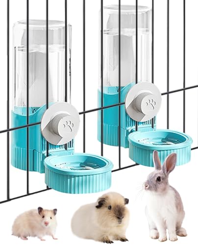 BNOSDM Kaninchen-Wasserspender für Käfige, 530 ml, 2 Stück, Schwerkraft-Meerschweinchen-Wasserflasche, kein Tropfen, hängende Hasen-Wasserspender für Chinchillas, Hamster, Frettchen, Eichhörnchen von BNOSDM