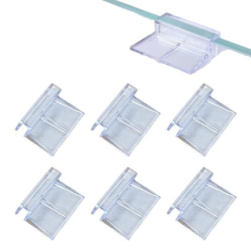 BNOYONERAS Glasabdeckungs Clips für Aquarien, 6 Stück Aquarium Schutzclips, Aquarium Abdeckung Halterung Unterstützung, Acryl Aquarium Glasabdeckung Halter, Universale Halterungen für Aquarien (6 mm) von BNOYONERAS