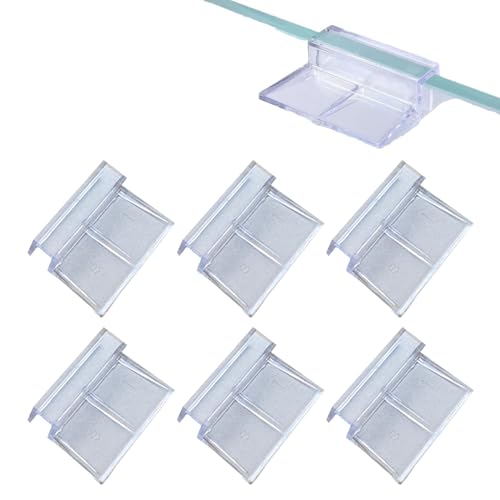 BNOYONERAS Glasabdeckungs Clips für Aquarien, 6 Stück Aquarium Schutzclips, Aquarium Abdeckung Halterung Unterstützung, Acryl Aquarium Glasabdeckung Halter, Universale Halterungen für Aquarien (8 mm) von BNOYONERAS