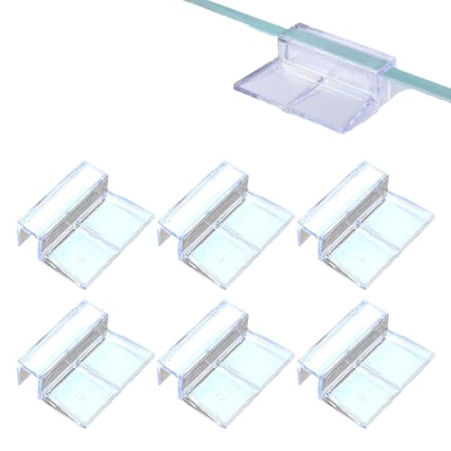 Glasabdeckungs Clips für Aquarien, 6 Stück Aquarium Schutzclips, Aquarium Abdeckung Halterung Unterstützung, Acryl Aquarium Glasabdeckung Halter, Universale Halterungen für Aquarien (10 mm) von BNOYONERAS