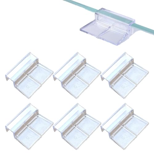 Glasabdeckungs Clips für Aquarien, 6 Stück Aquarium Schutzclips, Aquarium Abdeckung Halterung Unterstützung, Acryl Aquarium Glasabdeckung Halter, Universale Halterungen für Aquarien (12 mm) von BNOYONERAS