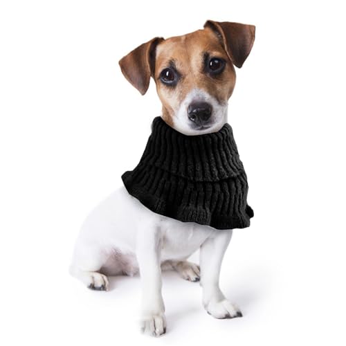 Hund Snood Ohrenwärmer für Hunde Beruhigende Ohrenschützer Für Hunde Ohrenschützer Hund Hundeschal für Hundehals Hals und Ohrenwärmer für Hunde Haustierhaube für Outdoor-Reisen 25 x 16 cm (Schwarz) von BNOYONERAS