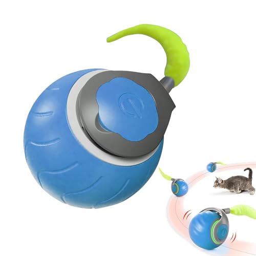 Katzenspielzeug, Interaktives Katzenspielzeug, Interaktives Hundespielzeug Ball, 360° Rolling Smart Ball Für Katzen Und Hunde, 2025 Neuer des interaktiven Katzenspielzeugballs Elektrisch (Blau) von BNOYONERAS