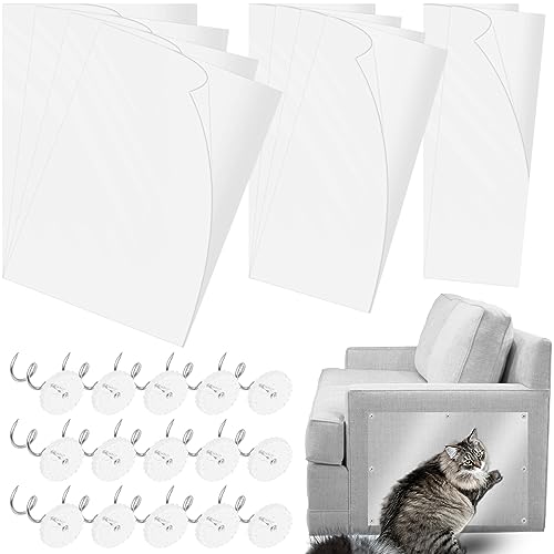 10 Stück Katzenkratzschutz, Katzen Kratzschutz Folien, Kratzschutz Sofa Katze, Katzen Anti Kratz Tape, Transparente Selbstklebende Schutzrolle für Möbel, Tür, Wand, Sofa, Matte (43 x 30,5/20/15 cm) von BOBASH