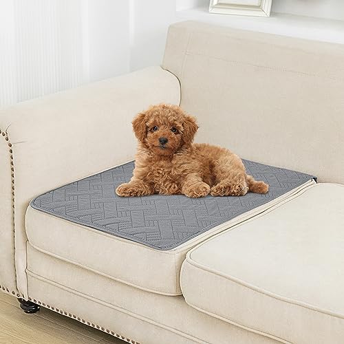 Hundebett-Bezug für Haustiere – Decken, Teppich-Pads für Couch-Schutz, wasserdichte Bettbezüge, Hundedecke, Möbelschutz, wiederverwendbare Wickelunterlage (Dunkelgrau + Beige, 50,8 x 76,2 cm) von BOCTOPUG