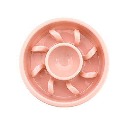 BOENTA Anti Schling Napf Katzen Futternapf Hund Slow Feeder Fressnapf Puzzleschalen für Hunde Hund Anti Choke Bowl rutschfeste Schüssel Katzenfutterschale pink von BOENTA