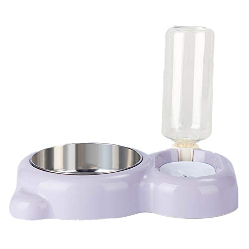 BOENTA Futternapf Katze Katzennapf Futternäpfe Für Hunde Slow Feeder Hundenapf Doppelte Katzenschüssel rutschfeste Cat Bowl Katzenschüssel Set 27.5,Purple von BOENTA