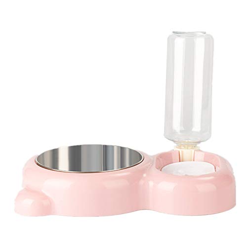 BOENTA Futternapf Katze Katzennapf Futternäpfe Für Hunde Slow Feeder Hundenapf Doppelte Katzenschüssel rutschfeste Cat Bowl Katzenschüssel Set 27.5,pink von BOENTA