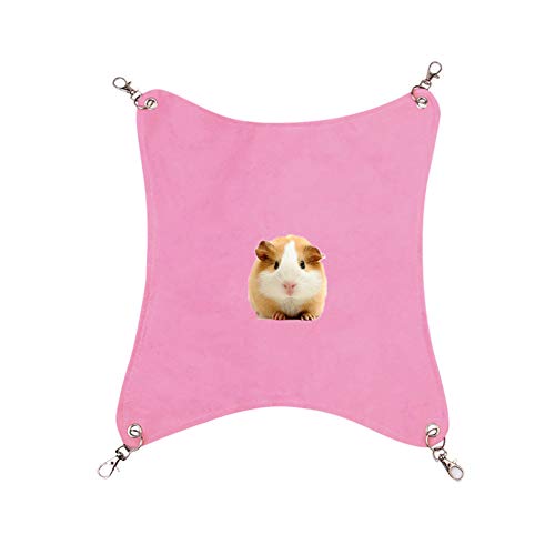 BOENTA Hängematte Katze Ratten Zubehör Kleines Haustierbett Rattenkäfig Zubehör Hamster-Hängematte Rattenbett Kätzchenbett Katzenbetten Kaninchenbett pink,l von BOENTA