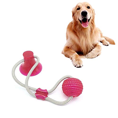 BOENTA Haustier Ball Spielzeug Wurfball für Hunde Hundesaugerboden Hund Molar Toy Sucker Hundegummibälle Hundeball auf dem Seil stark red von BOENTA