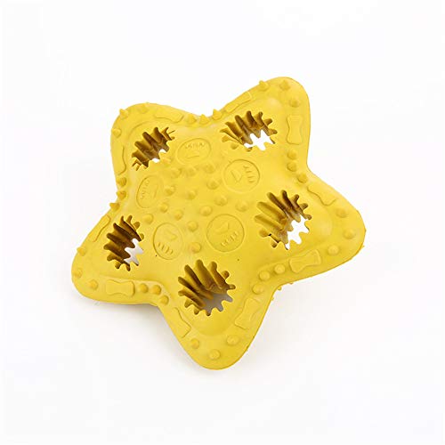 BOENTA Hunde Interaktives Spielzeug Haustier Ball Spielzeug Hundebiss Spielzeug Haustier-Festlichkeits-Ball Interaktiver Ball Hund behandeln Spielzeug Starfish-Yellow von BOENTA