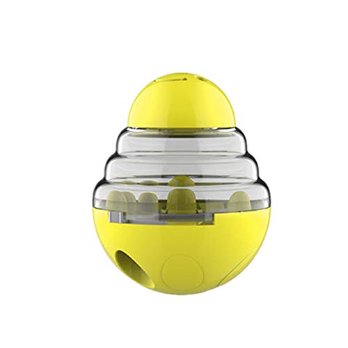 BOENTA Hunde Interaktives Spielzeug Leckerli Ball Hundespiel & Training Spielzeug Hundebiss Spielzeug Tiernahrung Ball Dispenser Yellow von BOENTA