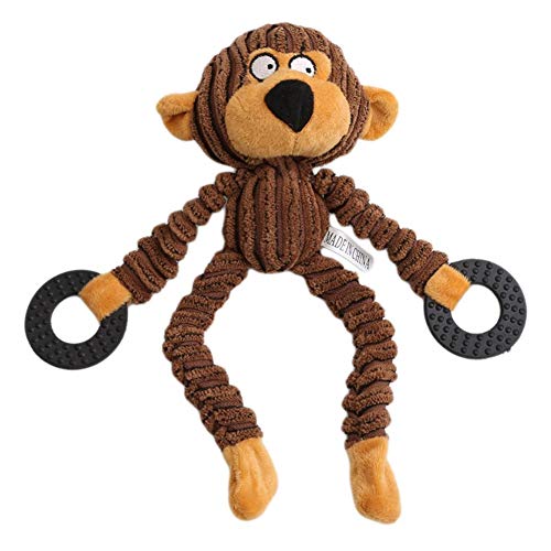 BOENTA Hunde Kauspielzeug Hunde Quietschspielzeug Molares Hundespielzeug Spielzeug für kleine, mittelgroße Hunde Pet Play Toy Monkey von BOENTA