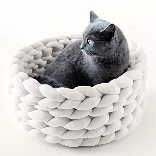 BOENTA Hundebett Hundehaus Für Drinnen Katzenschlafsack Haustier-Innenhaus Hundeschlafsäcke Haustierbetten Für Hunde Tragbares Hundebett 50cm,White von BOENTA