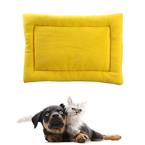 BOENTA Hundedecken Waschbar Kuscheldecke Hund Haustier-Auflage Hundekiste Bett Hundebettwäsche Hundebett klein Hundekomfortbett Hundebett Zubehör Yellow,XL von BOENTA