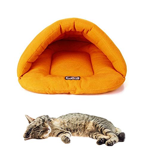 BOENTA Hundehaus Für Drinnen Hundehöhle Kleine Hunde Haustierhöhle Tierarztbett Für Hunde Flauschiges Katzenbett Kätzchenbett Kleines Katzenbett orange,xs von BOENTA