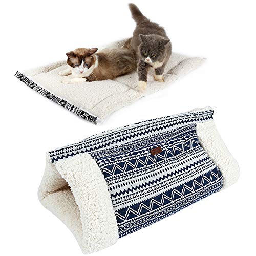 BOENTA Hundehöhle Kleine Hunde Hundebett Cat Ma Tragbares Hundebett Flauschiges Katzenbett Haustierbetten Für Hunde Welpenbett Haustierbetten Für Katzen Blue von BOENTA