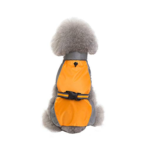 BOENTA Hunderegenmantel Für Kleine Hunde Hunde Regenmantel Wasserdicht Haustier Regenmantel Großer Hund Regenmantel Hund Regenmäntel wasserdicht mit Kapuze Large,orange von BOENTA