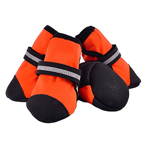 BOENTA Hundeschuhe Hundesocken Hundeschuhe Sommer Hundeschuhe rutschfest rutschfeste Hundesocken Hundeschuhe Für Große Hunde Hundesocken Hund Regenstiefel orange,XXL von BOENTA