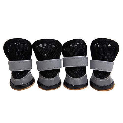 BOENTA Hundeschuhe Hundesocken Pfotenschutz Hund Hundepfotenschutz Hundesocken rutschfeste Hundesocken Hundestiefel Für Verletzte Pfoten Wasserdicht Hund Regenstiefel Black,#2 von BOENTA