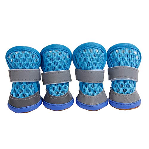 BOENTA Hundeschuhe Hundesocken Pfotenschutz Hund Hundepfotenschutz Hundesocken rutschfeste Hundesocken Hundestiefel Für Verletzte Pfoten Wasserdicht Hund Regenstiefel Blue,#1 von BOENTA