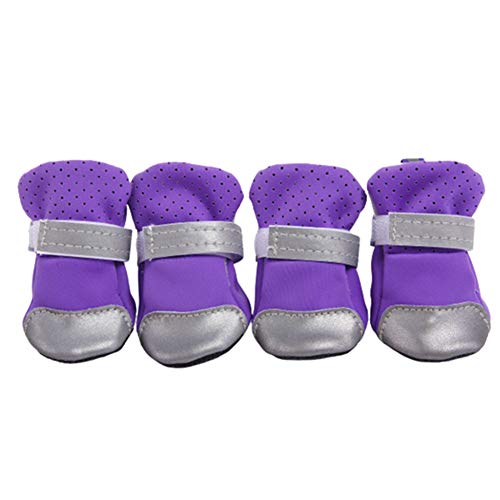 BOENTA Hundeschuhe Hundestiefel Hundeschuhe Wasserdicht Hundeschuhe rutschfest Hundeschuhe Haustierstiefel Hundepfotenschutz rutschfeste Hundesocken Hundesocken Purple,#4 von BOENTA