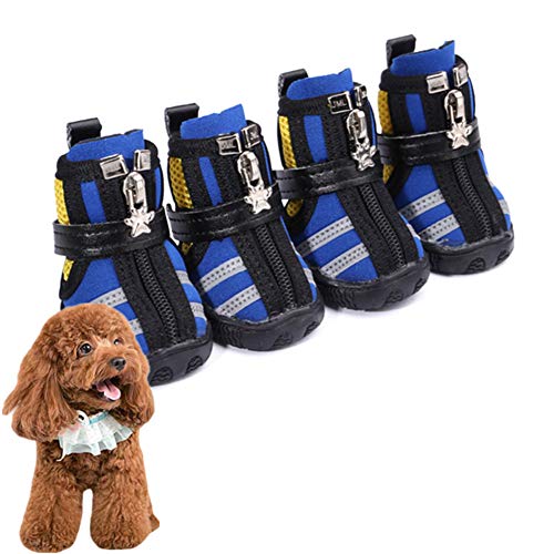 BOENTA Hundeschuhe Pfotenschutz Hund Hitze Hundeschuhe Pfotenschutz Hundeschuhe Hundeschuhe Für Kleine Hunde rutschfeste Hundesocken Hund Regenstiefel Hundepfotenschutz Blue,#1 von BOENTA