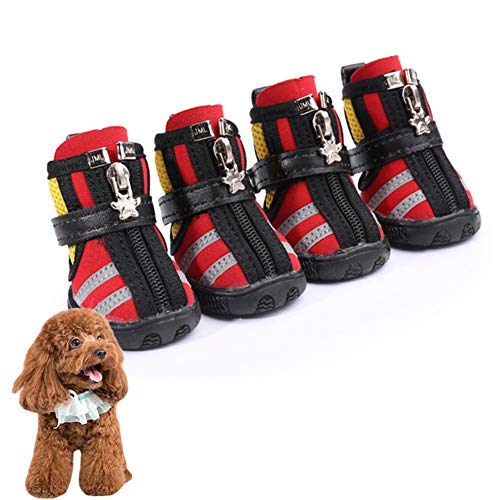 BOENTA Hundeschuhe Pfotenschutz Hund Hitze Hundeschuhe Pfotenschutz Hundeschuhe Hundeschuhe Für Kleine Hunde rutschfeste Hundesocken Hund Regenstiefel Hundepfotenschutz red,#3 von BOENTA