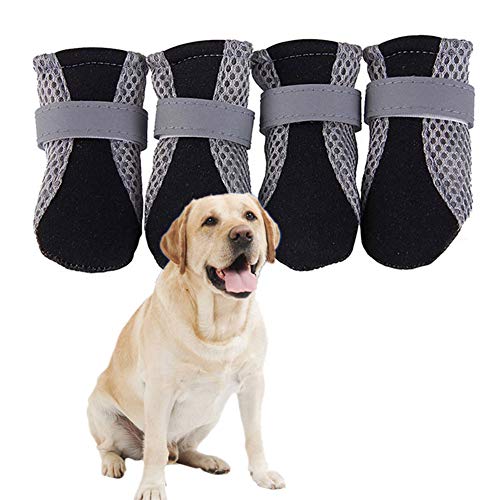 BOENTA Hundeschuhe Pfotenschutz Hund Hitze Hundeschuhe Sommer Haustierstiefel Hundeschuhe rutschfest rutschfeste Hundesocken Hundeschuhe Hundesocken Black,XL von BOENTA