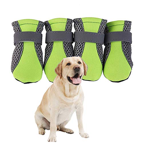 BOENTA Hundeschuhe Pfotenschutz Hund Hitze Hundeschuhe Sommer Haustierstiefel Hundeschuhe rutschfest rutschfeste Hundesocken Hundeschuhe Hundesocken Green,m von BOENTA