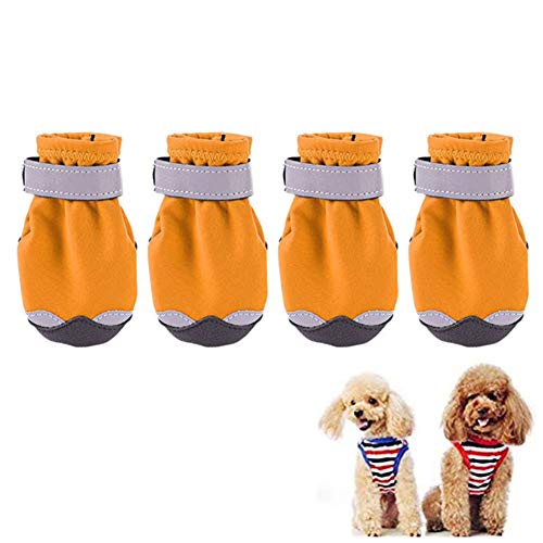 BOENTA Hundeschuhe Sommer Hundesocken Hundeschuhe für kleine Hunde Haustierstiefel Hundeschuhe für große Hunde Hundeschuhe rutschfest Hundeschuhe orange,#1 von BOENTA