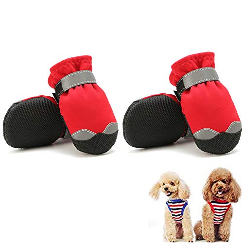 BOENTA Hundeschuhe Sommer Hundesocken Hundeschuhe für kleine Hunde Haustierstiefel Hundeschuhe für große Hunde Hundeschuhe rutschfest Hundeschuhe red,#2 von BOENTA