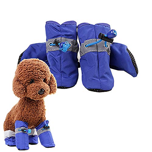 BOENTA Hundeschuhe Wasserdicht Pfotenschutz Hund Hitze Hundesocken Hundeschuhe rutschfest Hundepfotenschutz Hundeschuhe Hund Regenstiefel Blue,#1 von BOENTA