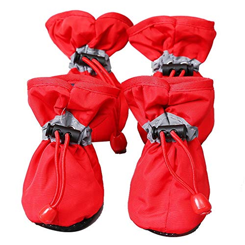 BOENTA Hundeschuhe Wasserdicht Pfotenschutz Hund Hitze Hundesocken Hundeschuhe rutschfest Hundepfotenschutz Hundeschuhe Hund Regenstiefel red,#1 von BOENTA