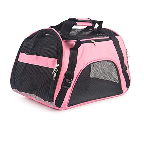 BOENTA Hundetasche Flugzeug Handgepäck Katzentransporttasche Haustierträger für Hunde Pet Travel Carrier Tragbarer Haustierträger Hunderucksackträger pink,l von BOENTA