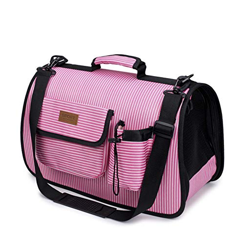 BOENTA Hundetasche Für Kleine Hunde Hundetasche Tragetasche Welpenträger Pet Travel Carrier Hundeschleuder Hundeträger Handtasche Hundetragling pink,l von BOENTA