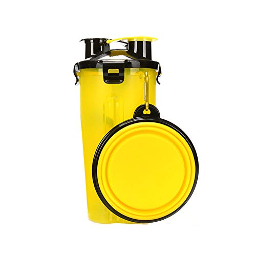 BOENTA Hundetrinkflasche für Unterwegs Tragbare Haustier Wasserflasche Haustier-Reise-Wasserflasche Pet Outdoor Travel Wasserspender Yellow von BOENTA