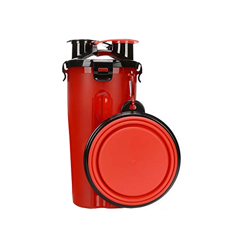 BOENTA Hundetrinkflasche für Unterwegs Tragbare Haustier Wasserflasche Haustier-Reise-Wasserflasche Pet Outdoor Travel Wasserspender red von BOENTA