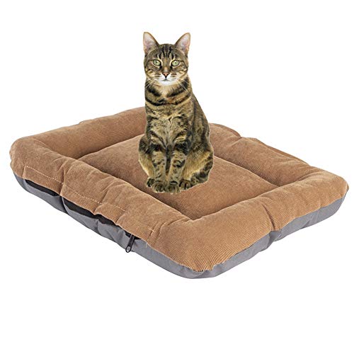 BOENTA Katzendecke Hundedecken Waschbar Waschbares Hundebett Welpenbett Weiches Tierarztbett Kätzchenbett Hundebett klein Flauschige Katze Mat Katzenbetten Khaki,XL von BOENTA