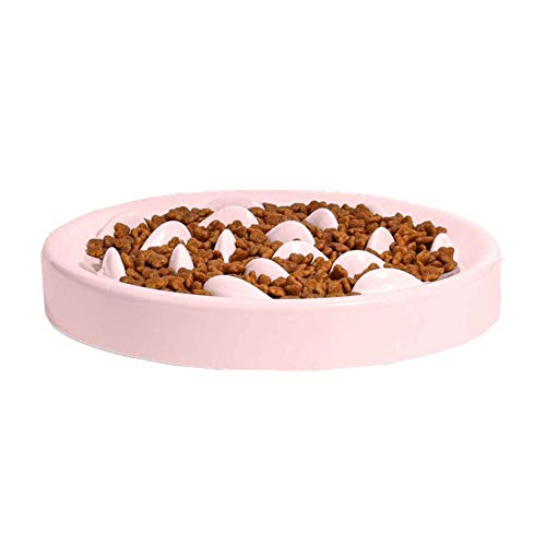 BOENTA Katzennapf Futternapf Katze Bloat Stop Hundenapf Katzen Puzzle Feeder Ungiftige Puzzle Bowl Welpenfutter Wet Bowl rutschfeste Schüssel pink von BOENTA