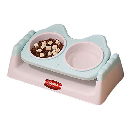 BOENTA Katzennapf rutschfest Katzen Napfset Katzen-Wasserschüssel Hundefutter Und Wasserschüssel Raised Cat Bowl Katzenschüssel Set Welpenschalen klein Green von BOENTA