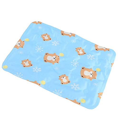 BOENTA Kühlmatte Für Katzen Hund Kühlmatte Kühlkissen für Hunde Kühlende Hundematte Cooles Hundebett Katze Mat Coole Hundematte Hund Kühlen Pad Blue,m von BOENTA