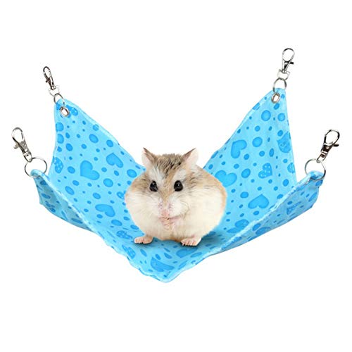 BOENTA Meerschweinchen Zubehoer Hängematte Katze Rattenbett Meerschweinchen Spielzeug Katzenbetten Eichhörnchen Schlafsack Kätzchenbett Hamster-Hängematte Blue,l von BOENTA