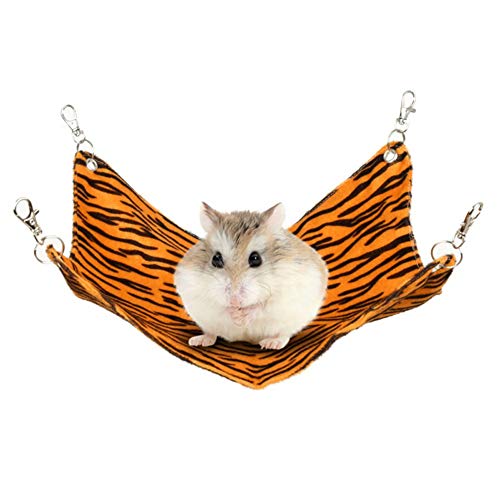 BOENTA Meerschweinchen Zubehoer Hängematte Katze Rattenbett Meerschweinchen Spielzeug Katzenbetten Eichhörnchen Schlafsack Kätzchenbett Hamster-Hängematte Tiger Pattern,l von BOENTA