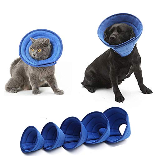 BOENTA Trichter Hund Halskrause für Haustiere Hund Anti Biss Cone Hundezapfen nach der Operation weich Bequemer Haustier-Kragen-Kegel Blue,4# von BOENTA