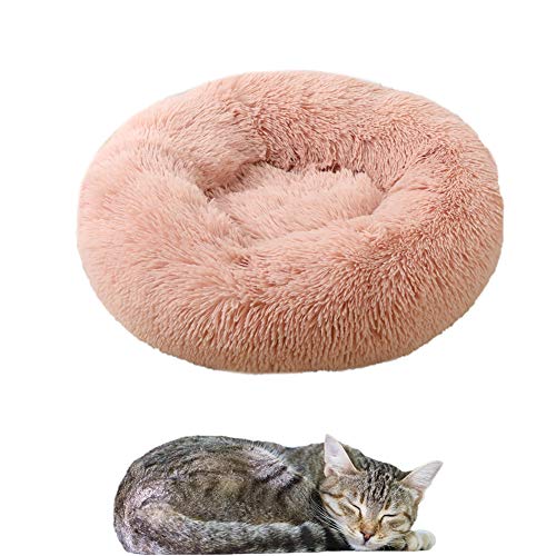 BOENTA hundebett Grosse Hunde hundebett kleine Hunde Hundekomfortbett Plüsch Hundebett Hund Schlafsofa Donut Hundebett Donut Hundebett Haustiernest pink,50cm/19.69in von BOENTA